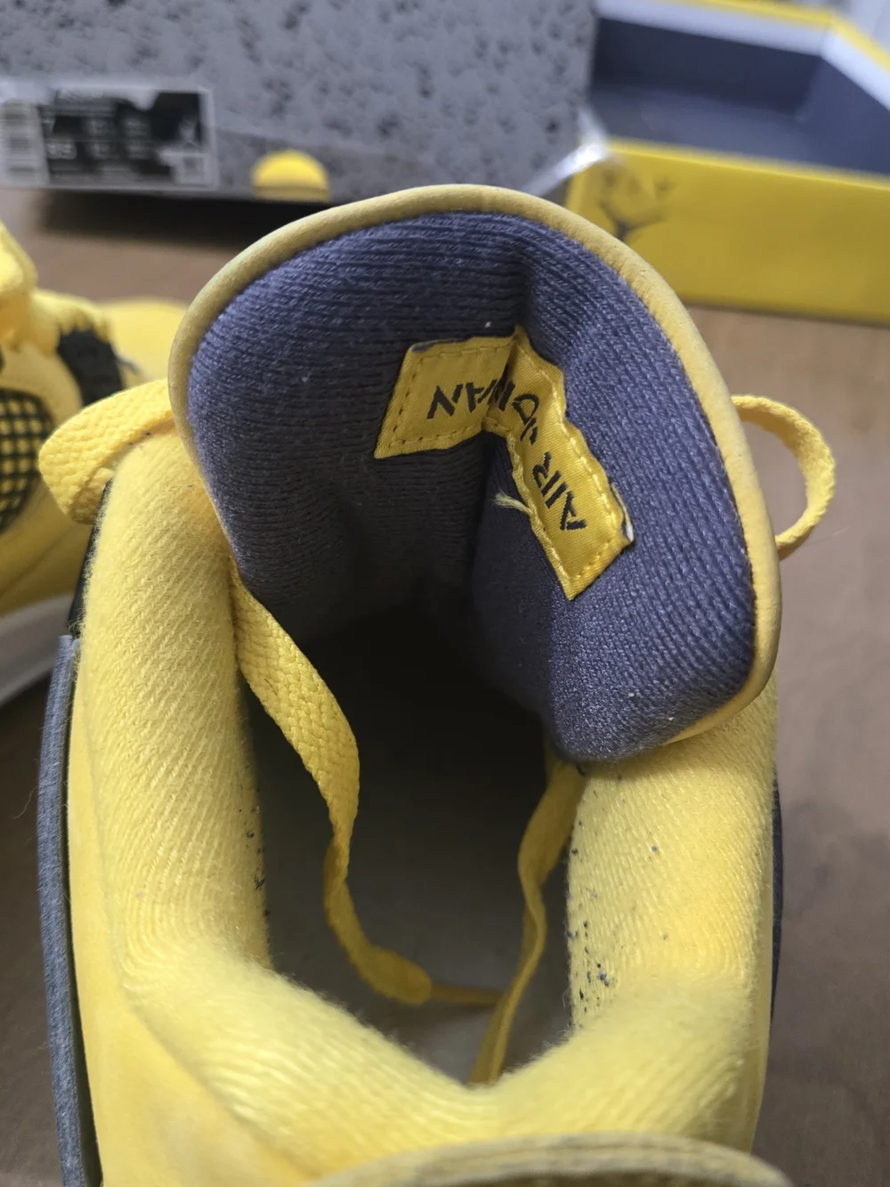 Jordan 4  Men's Yellow and Black Lifestyle Sneaker